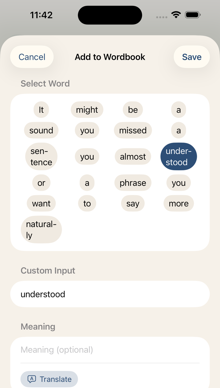 Add to Wordbook