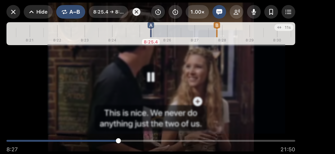 Full-screen practice